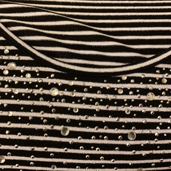 Cache NWOT Crystal Embellished Striped Top With Ruched Sides - Picture 11 of 16